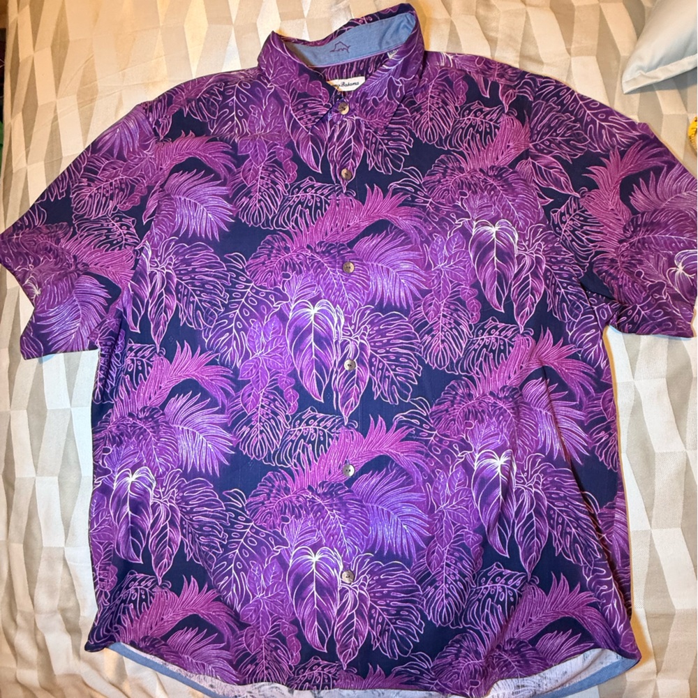 Tommy Bahama Purple and Blue Floral Shirt